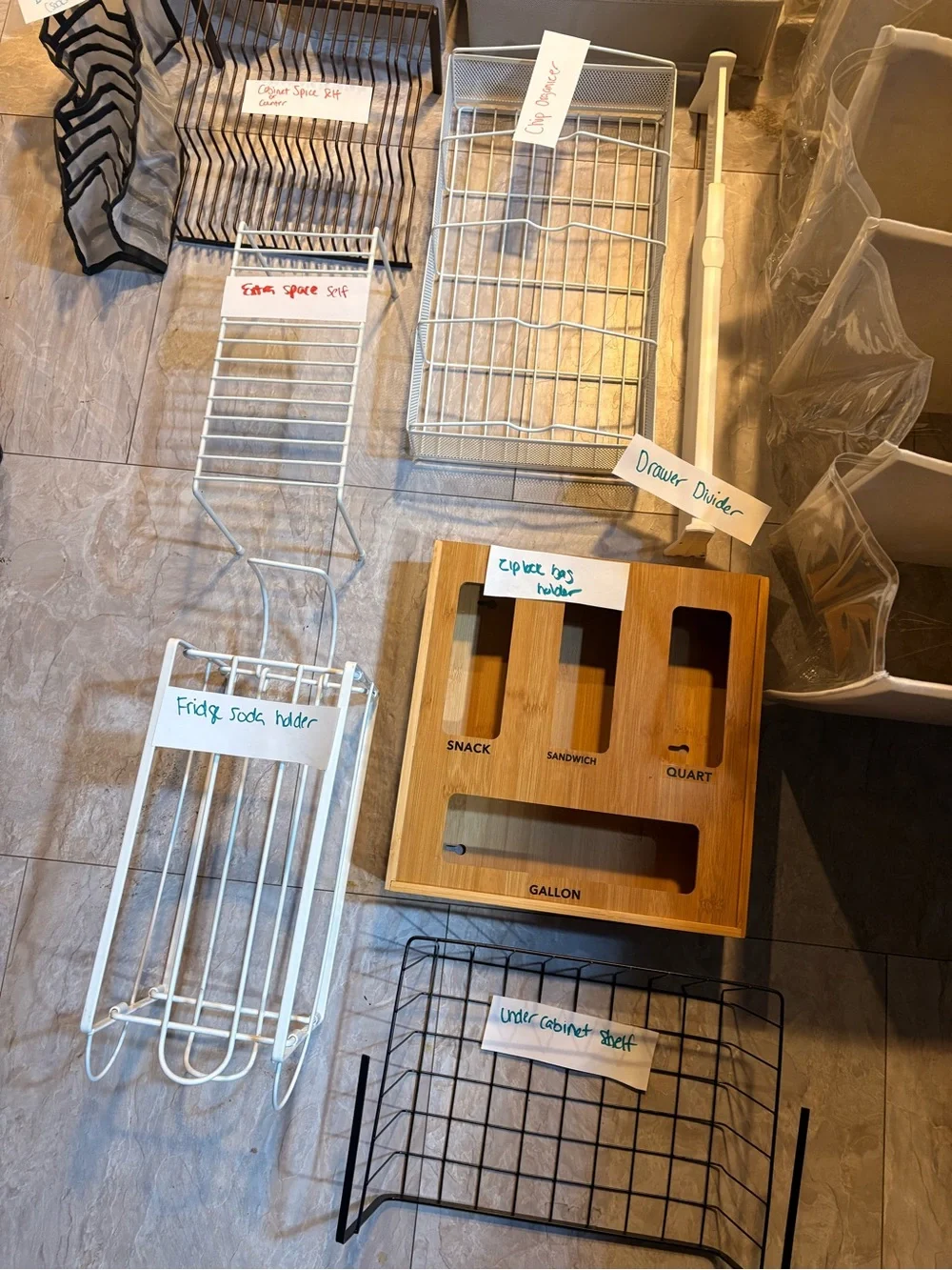 Neutral Beige Hanging Shelf Organizer - Home Storage & Organization
